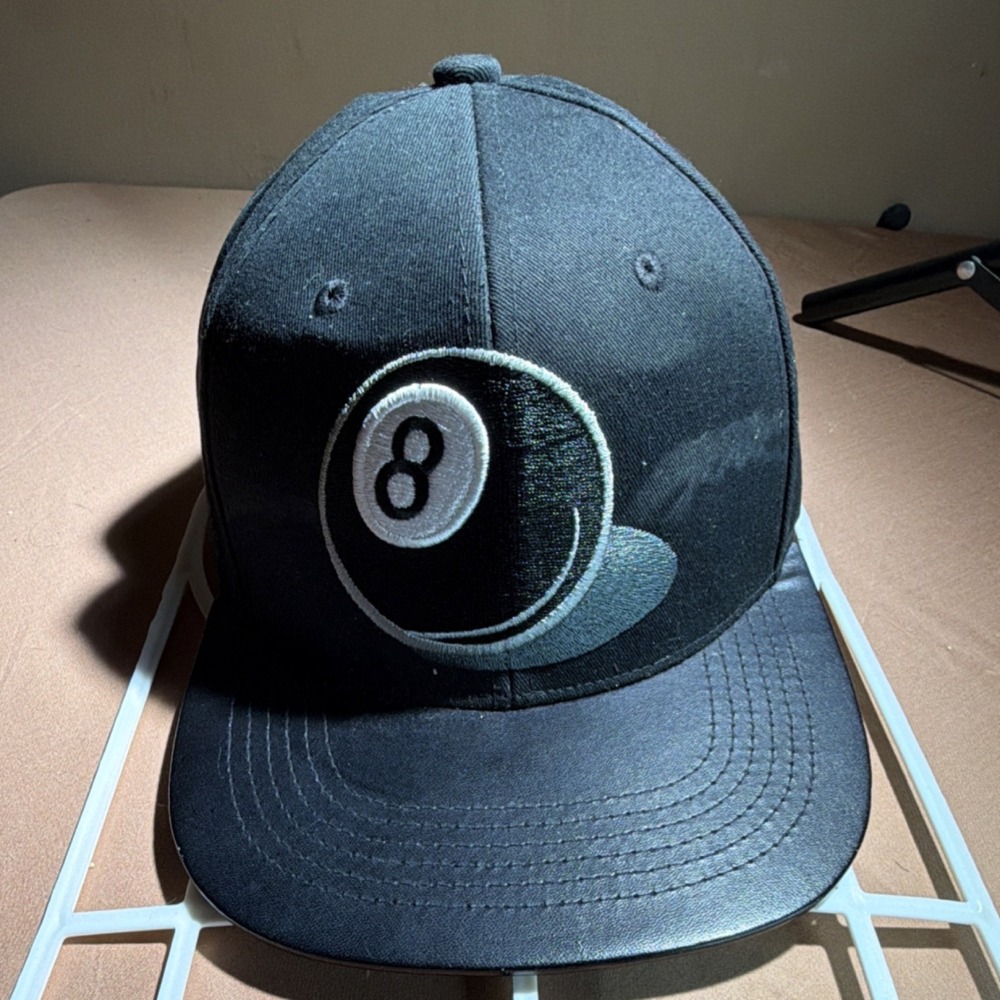 Zion 8 Ball Black Snapback Hat Adjustable Men's Casual One Size
